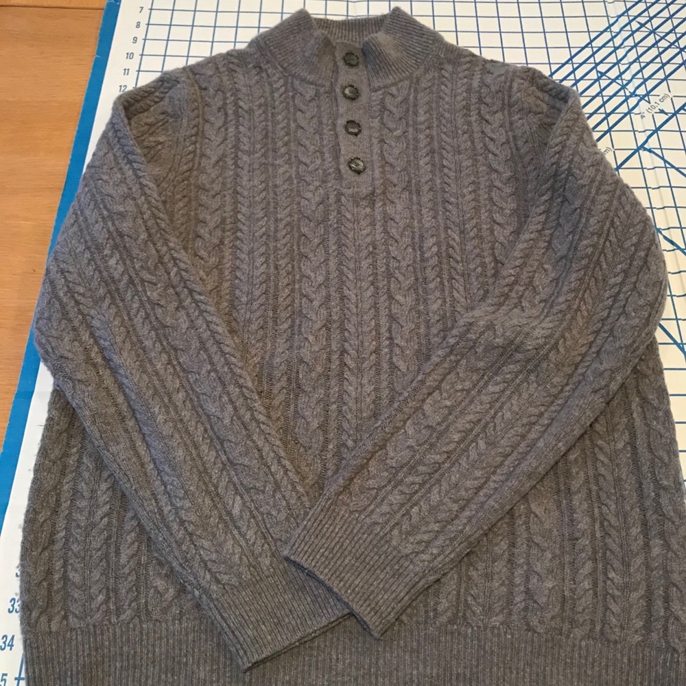 Jos.A.Bank Wool Blend Mock Neck Cable Sweater